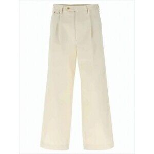 AURALEE Minimalist High-Waisted Straight Pants with Buttoned Side Adjusters